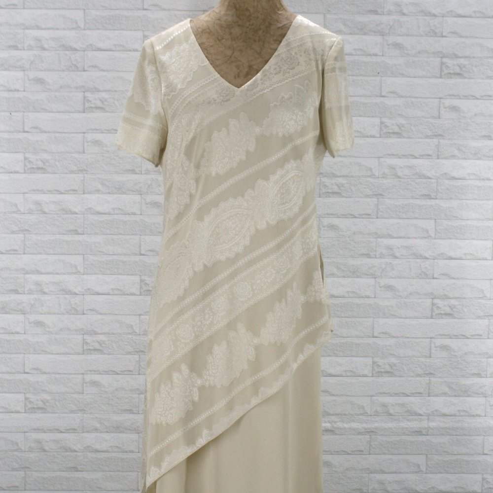 ULTRA DRESS Maxi Gown Dress Asymmetrial Mother of Bride Groom Tan Plus Size 14 - Picture 2 of 16